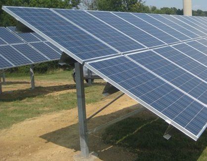 Solar array on farm land