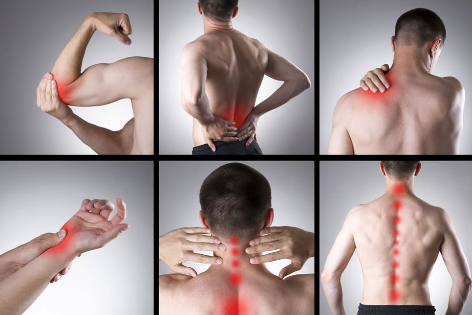6 images with different types of pains