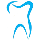 Blue outline of a tooth, representing dentistry.