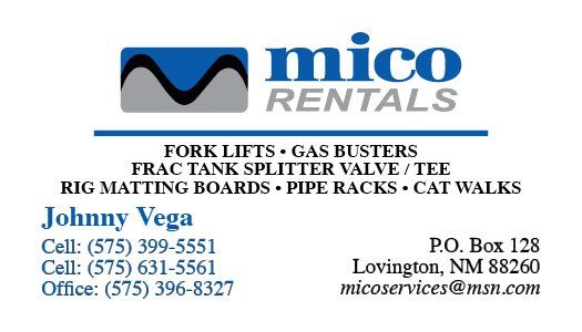 Mico Rentals - business card