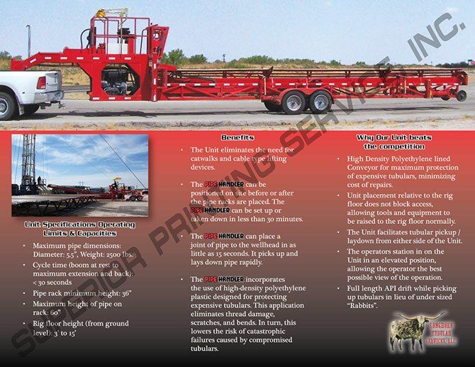 brochure for the pipe handler