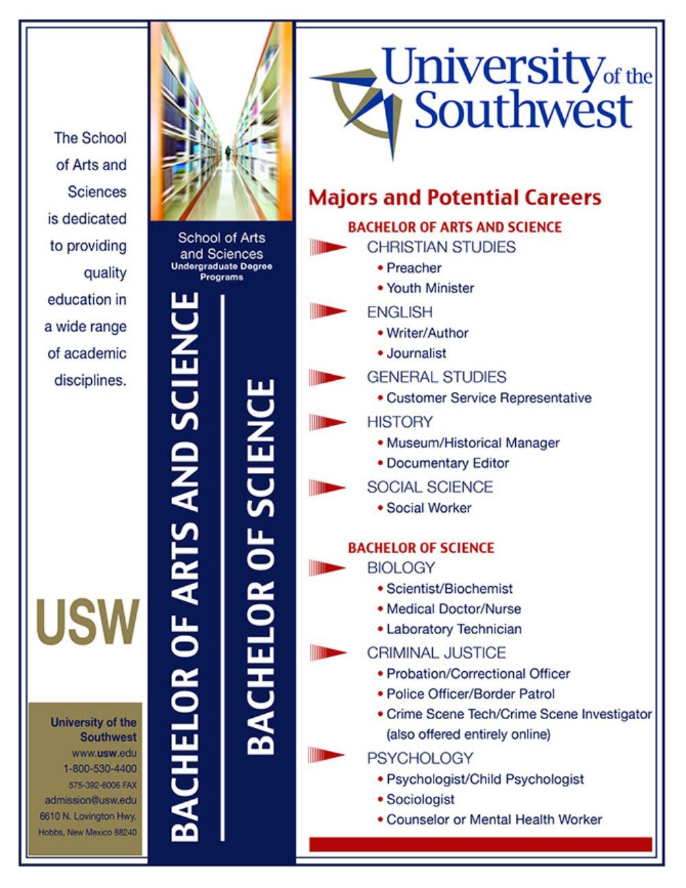 Flyer for University of the Southwest