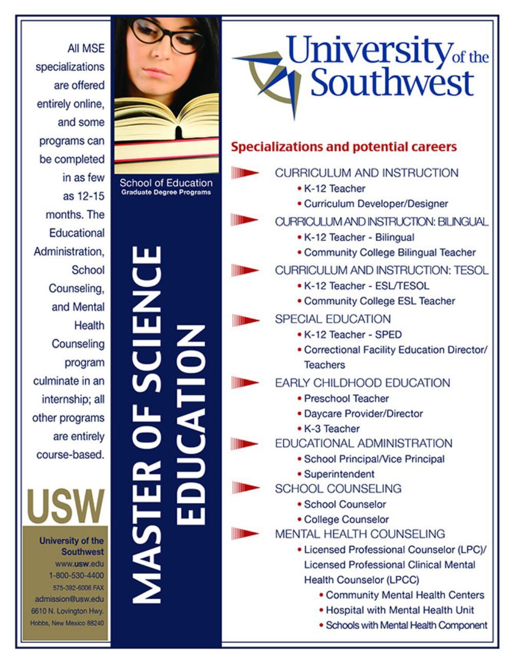 University of the Southwest flyer