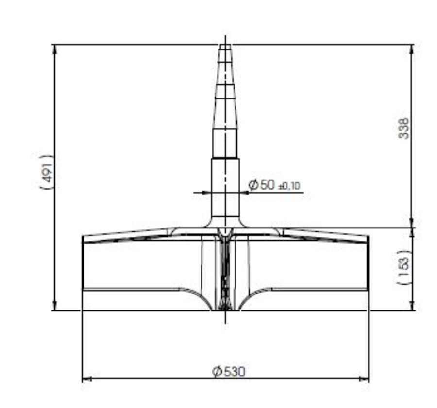 technical drawing of steel fan