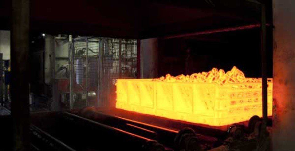 incandescent metals during heat treatment