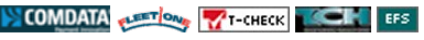 Logos for Comdata, Alert One, T-Check, CI, and EPS.