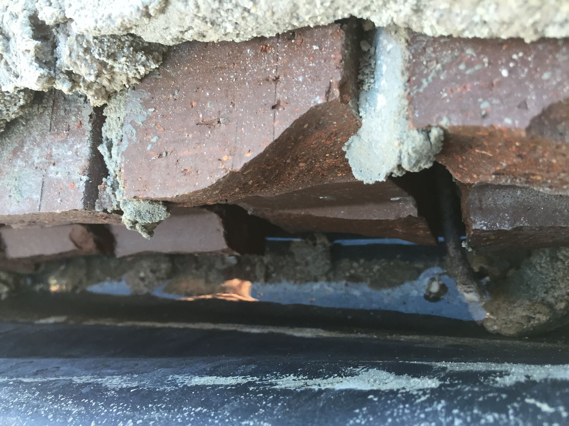 Water inside masonry wall