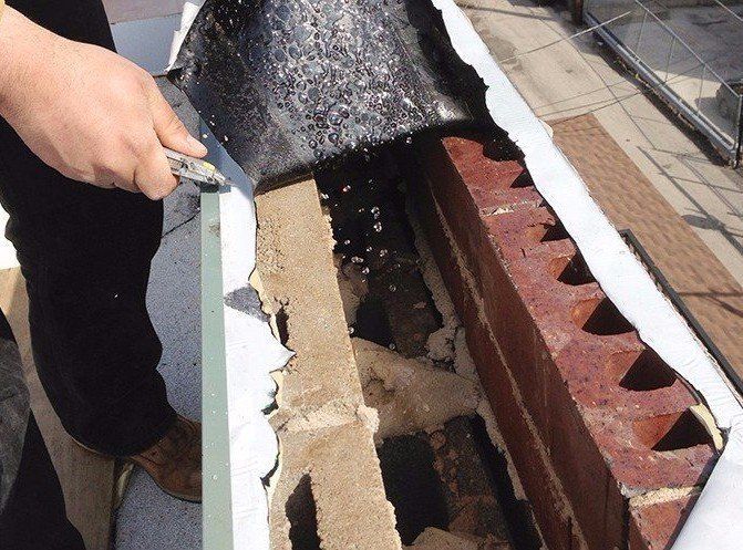 Condensation dripping into brick and block wall, Lakeview, Chicago