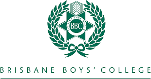 A logo for brisbane boys ' college with a laurel wreath