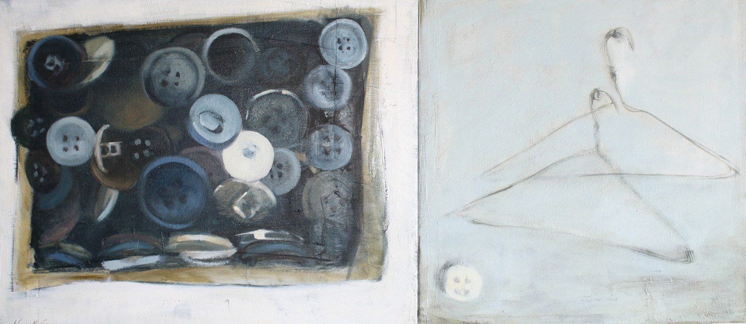 The tailor, a painting by Irish artist Miriam McConnon, Olivier Cornet Gallery Dublin