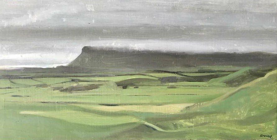Conrad Frankel, 'Benbulben, Sligo', oil on linen on wood, 27x49cm