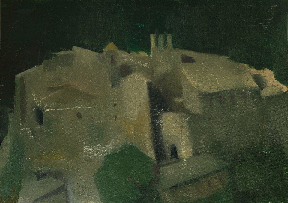 Painting of Calcata I by Conrad Frankel at Olivier Cornet Gallery