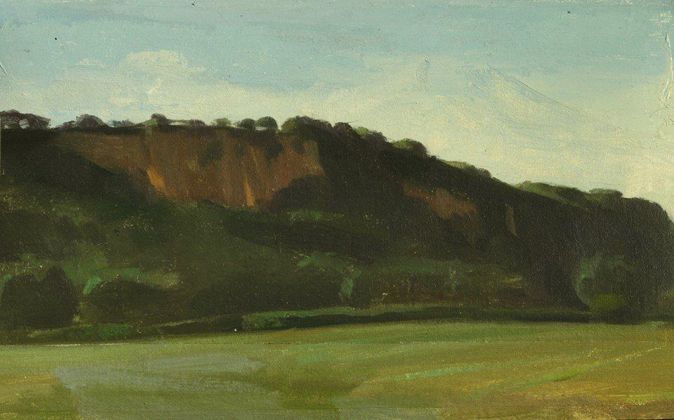 Painting of Cliff at Civita Castellana by Conrad Frankel at Olivier Cornet Gallery