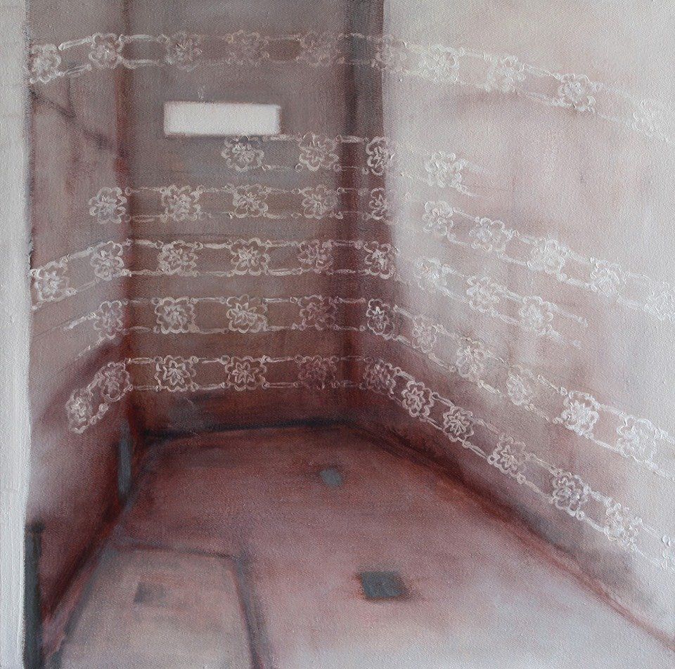 Painting of Safe House VII by Miriam McConnon at Olivier Cornet Gallery