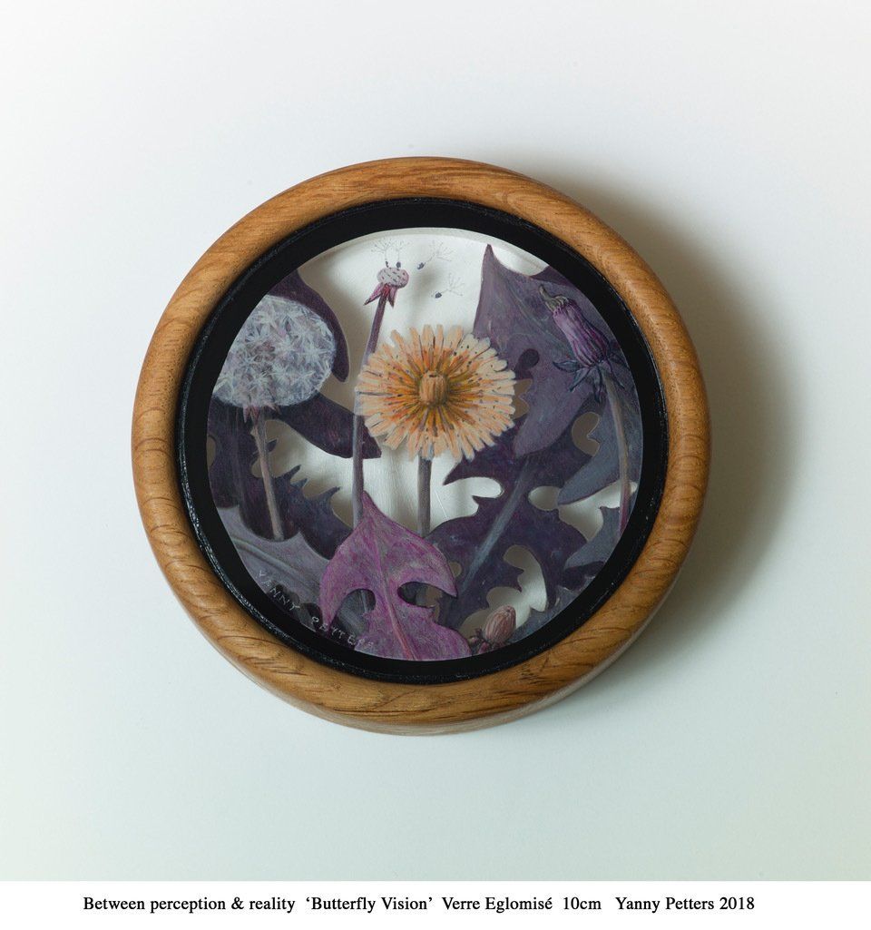 Verre églomisé of Butterfly Vision by Yanny Petters at VUE Art Fair