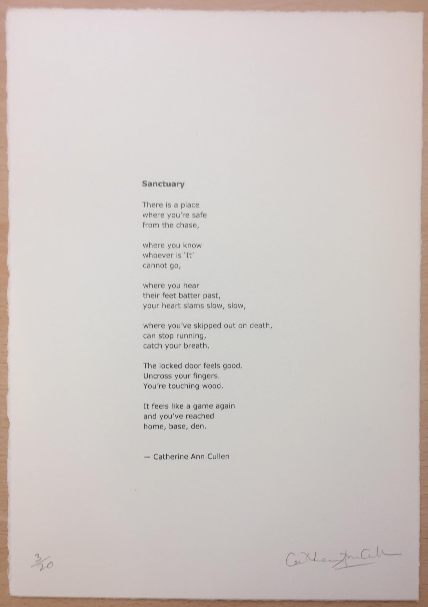 Sanctuary, screen print by Catherine Ann Cullen, Olivier Cornet Art Gallery