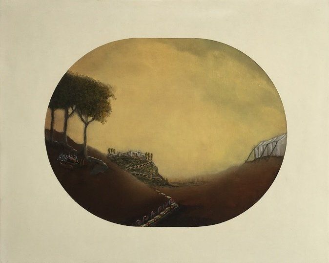 Panoramic Pandemic I - Dublin, a painting by Olivier Cornet Gallery artist Claire Halpin