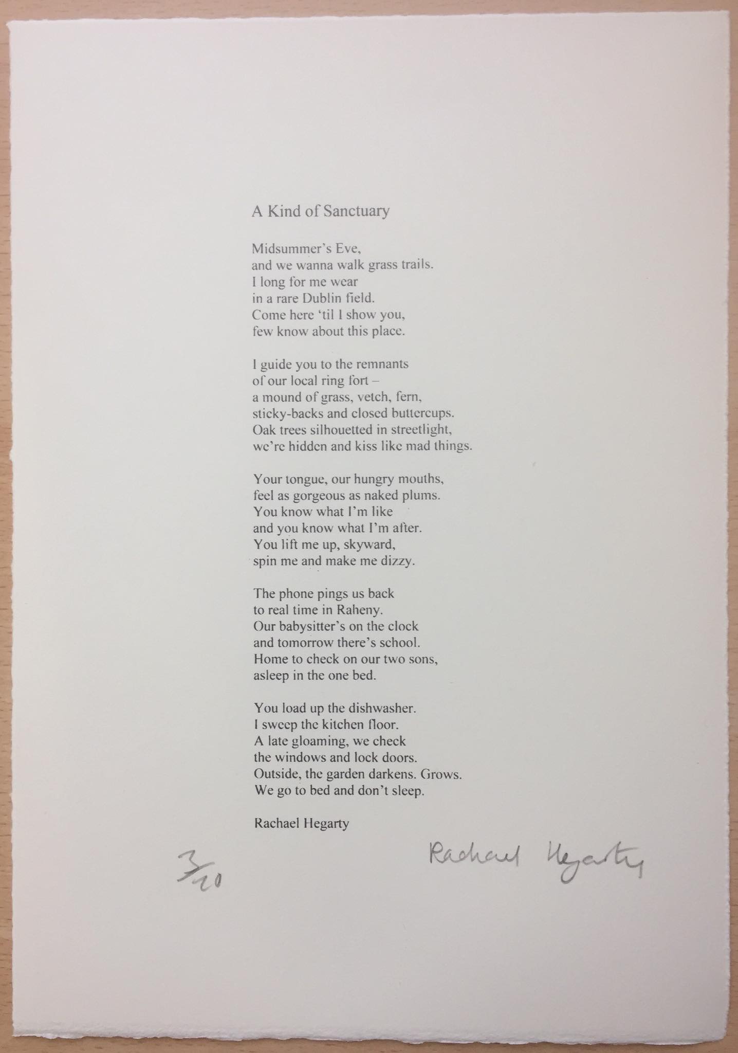 A kind of sanctuary, screen print by Rachael Hegarty, Olivier Cornet Art Gallery