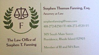 Stephen T. Fanning's Business card in Providence, RI Stephen T. Fanning's Business card in Providence, RI