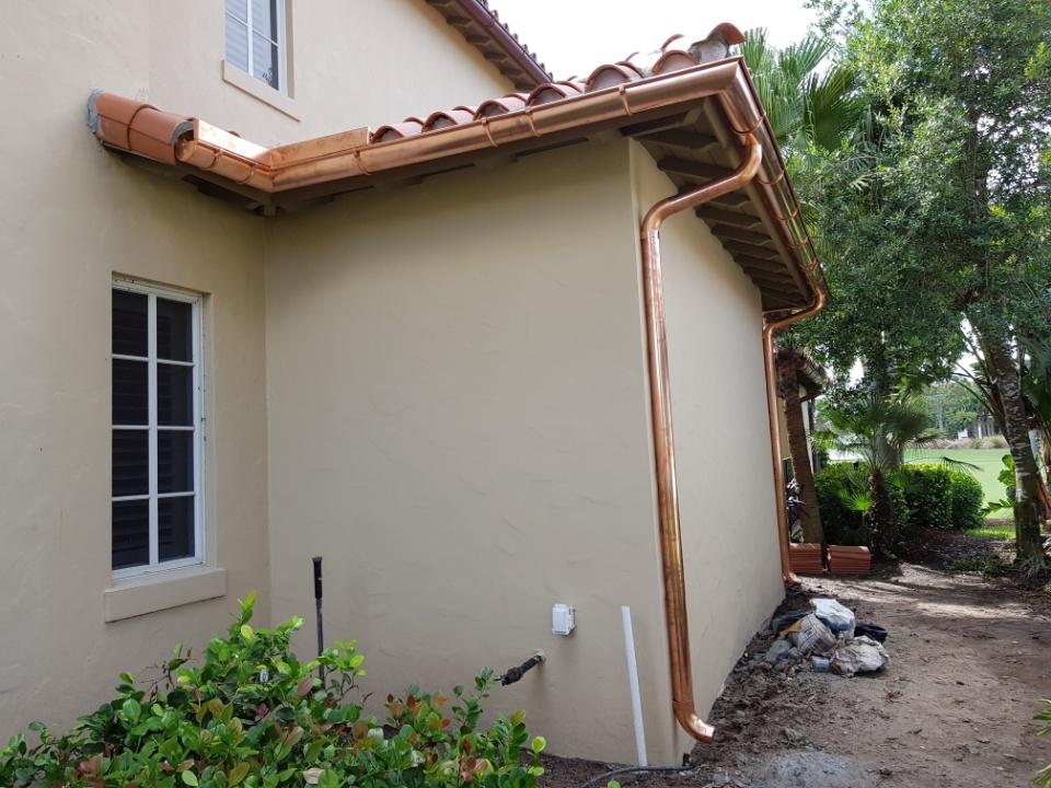 Residential Half-Round Copper Gutter — Beach, FL — Enterprise Seamless Gutters