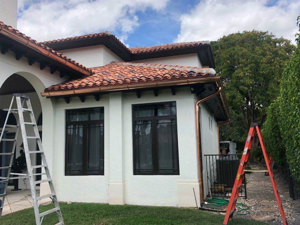 Half-Round Copper Gutter Installation — Beach, FL — Enterprise Seamless Gutters