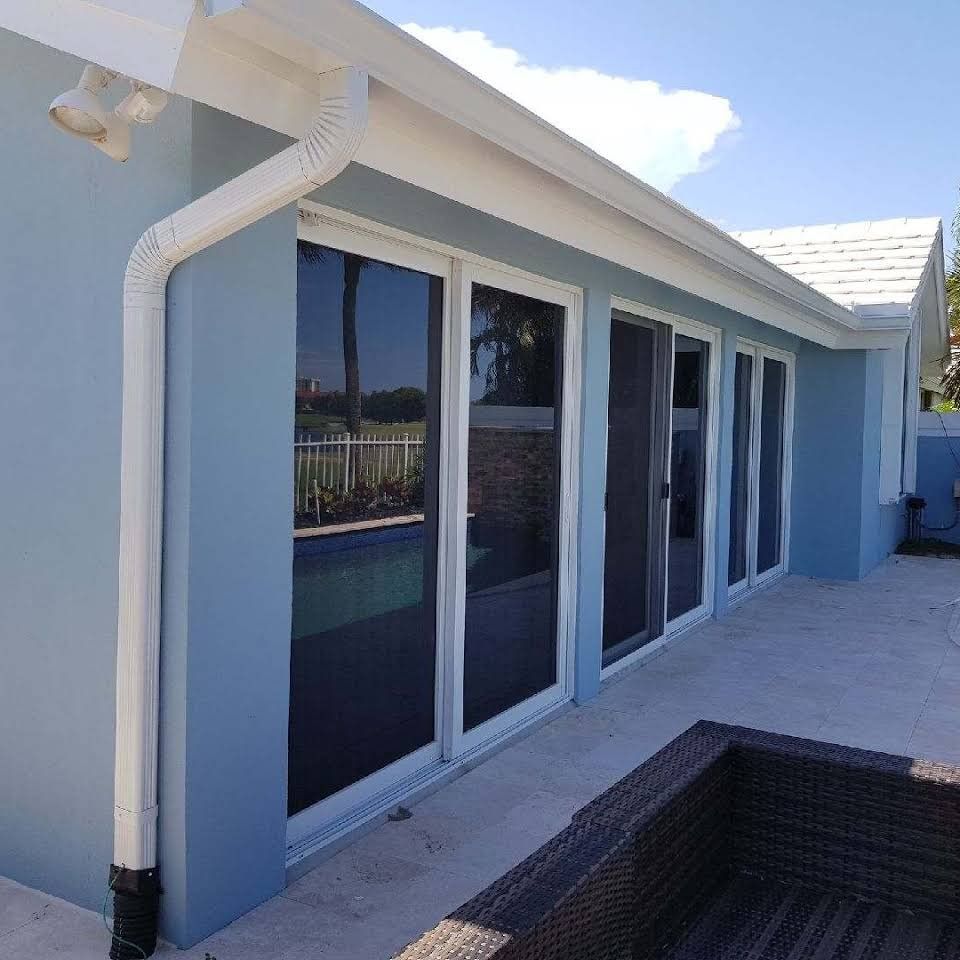 White Rectangular Downspouts — Beach, FL — Enterprise Seamless Gutters