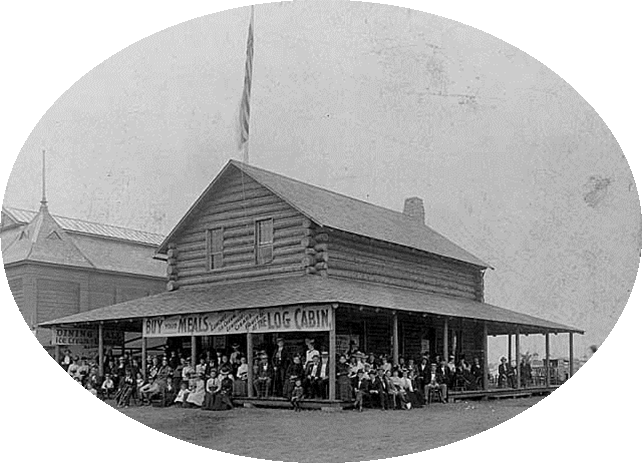 The old log cabin at the Fair Grounds