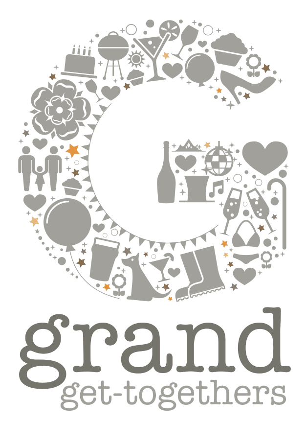 A logo for a company called grand get togethers.