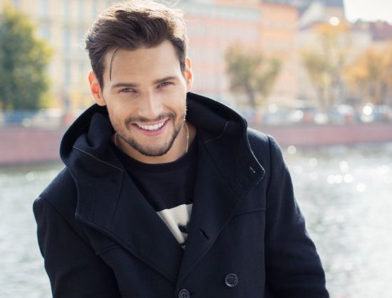 man smiling outside