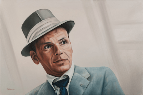 Frank Sinatra oil portrait painting