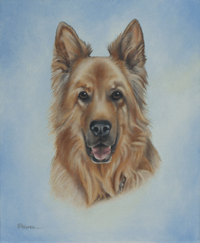 German Shepherd Dog oil painting