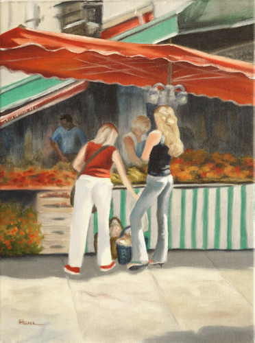 Shopping For Fruit oil painting