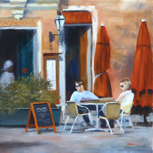 Taking A Break, Venice oil painting