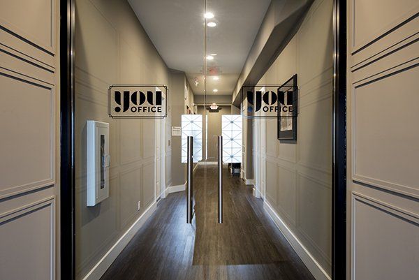 Impressive entryway in office suite rental building in Cedarhurst NY