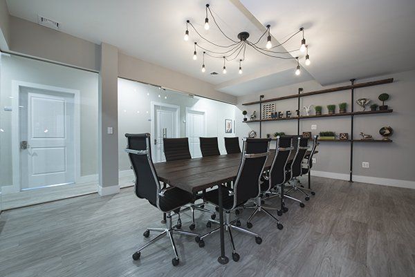 Industrial chic meeting space on Long Island