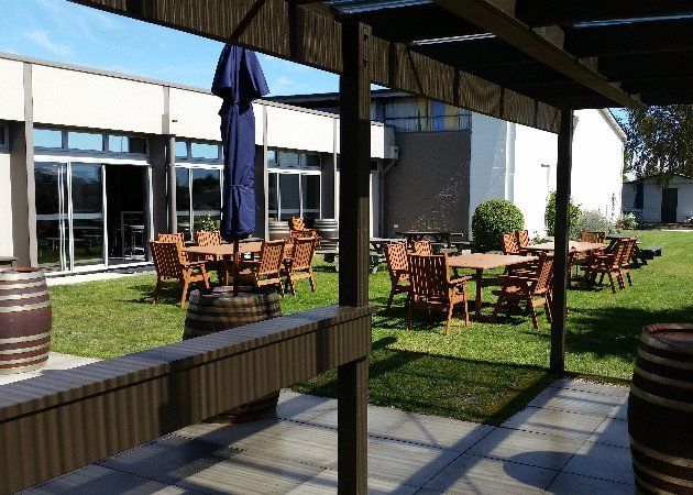 bar and garden area