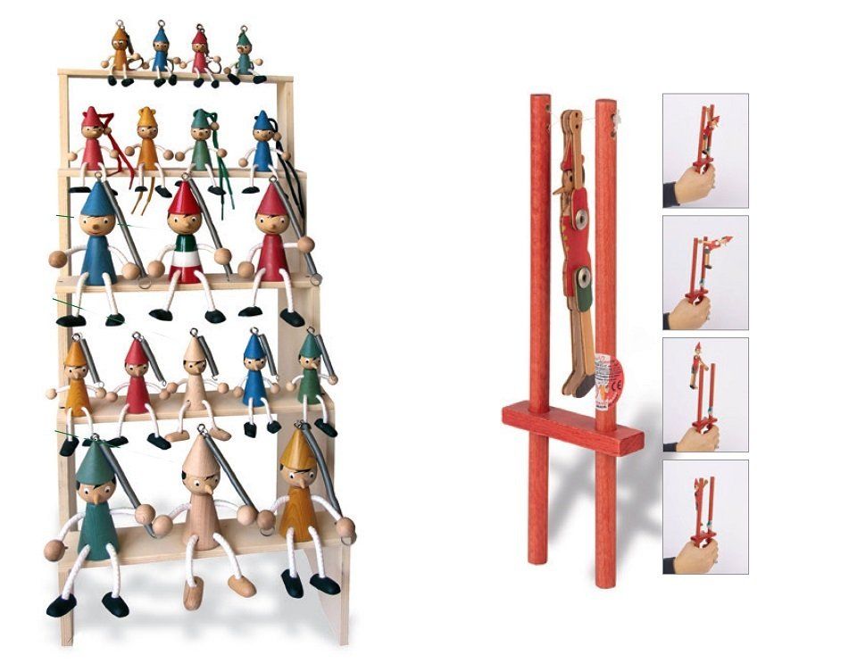 handmade Pinocchio puppets