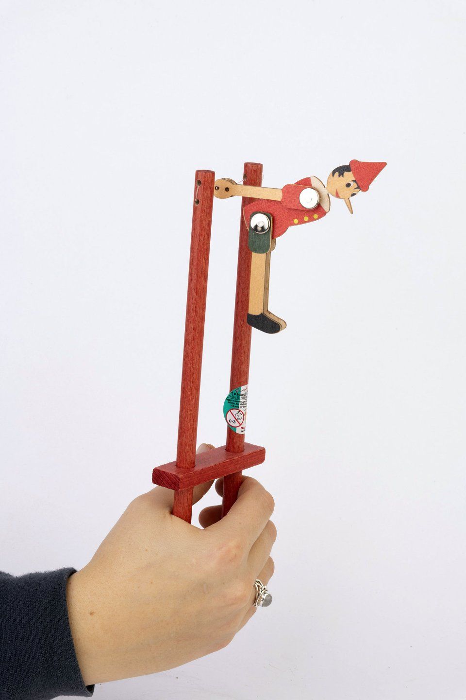 Wooden Pinocchio acrobat