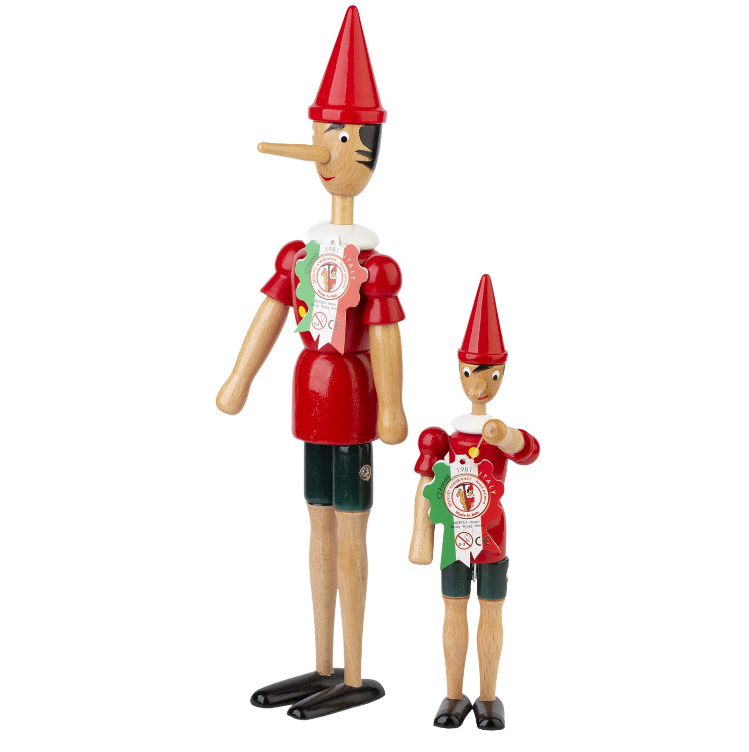 handcrafted wooden Pinocchio puppets