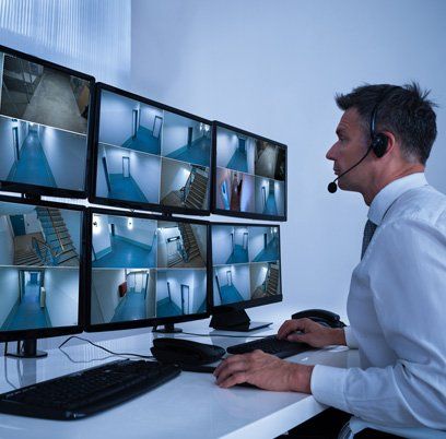 Porter County — A Man Watching CCTV Footage In Merrillville, IN