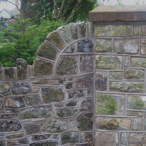 stone wall in garden