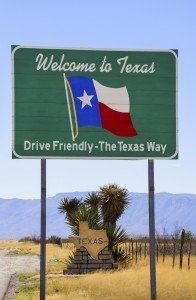 Welcome to Texas road sign