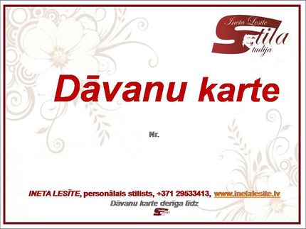 Dāvanu karte meikapa apmācībām