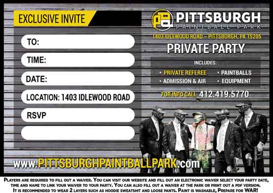 Paintball Party Invitation Preview
