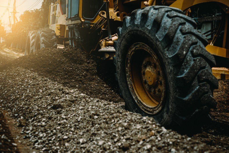 macchinario per la costruzione di strade