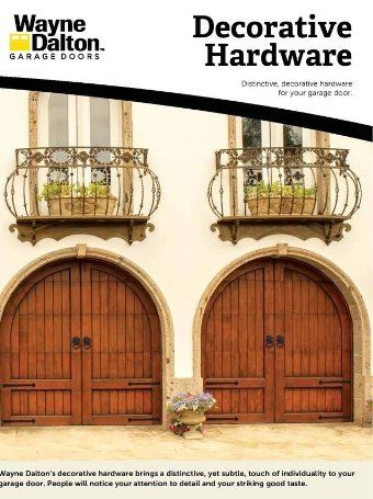 A brochure for decorative hardware by wayne dalton garage doors