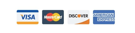 A visa mastercard discover and american express logo on a white background