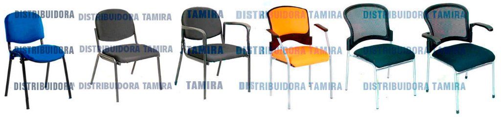 Colección de sillas de oficina en varios colores, diseños y con diferentes prestaciones.