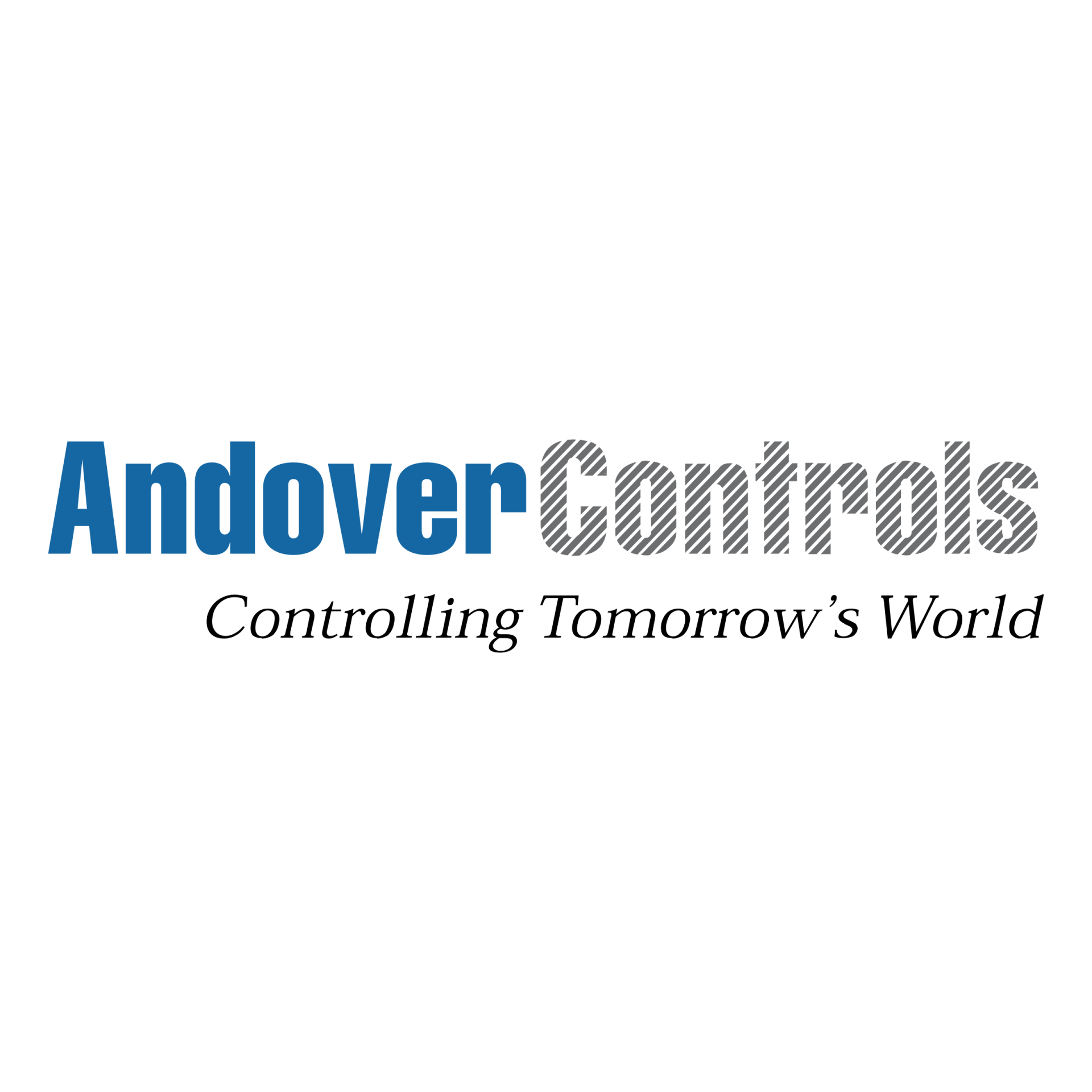 Andover Controls logo with blue and gray text and tagline “Controlling Tomorrow’s World”