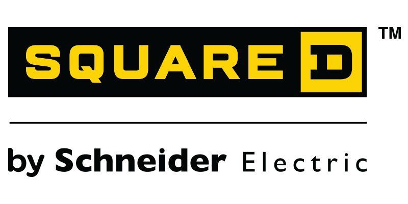 Square D by Schneider Electric logo in black and yellow with a red square icon